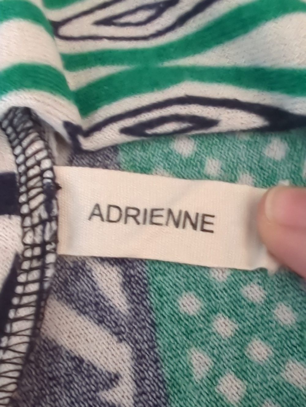 Adrienne Open Cardigan in Teal, Rust, Black & White Geometric Print - Picture 2 of 12
